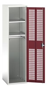 16926725.** verso ventilated door kitted cupboard with 2 shelves, 1 rail. WxDxH: 525x550x2000mm. RAL 7035/5010 or selected